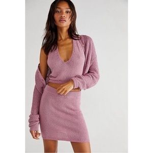 Free People Beach Cherry Bomb Skirt Two Piece Set